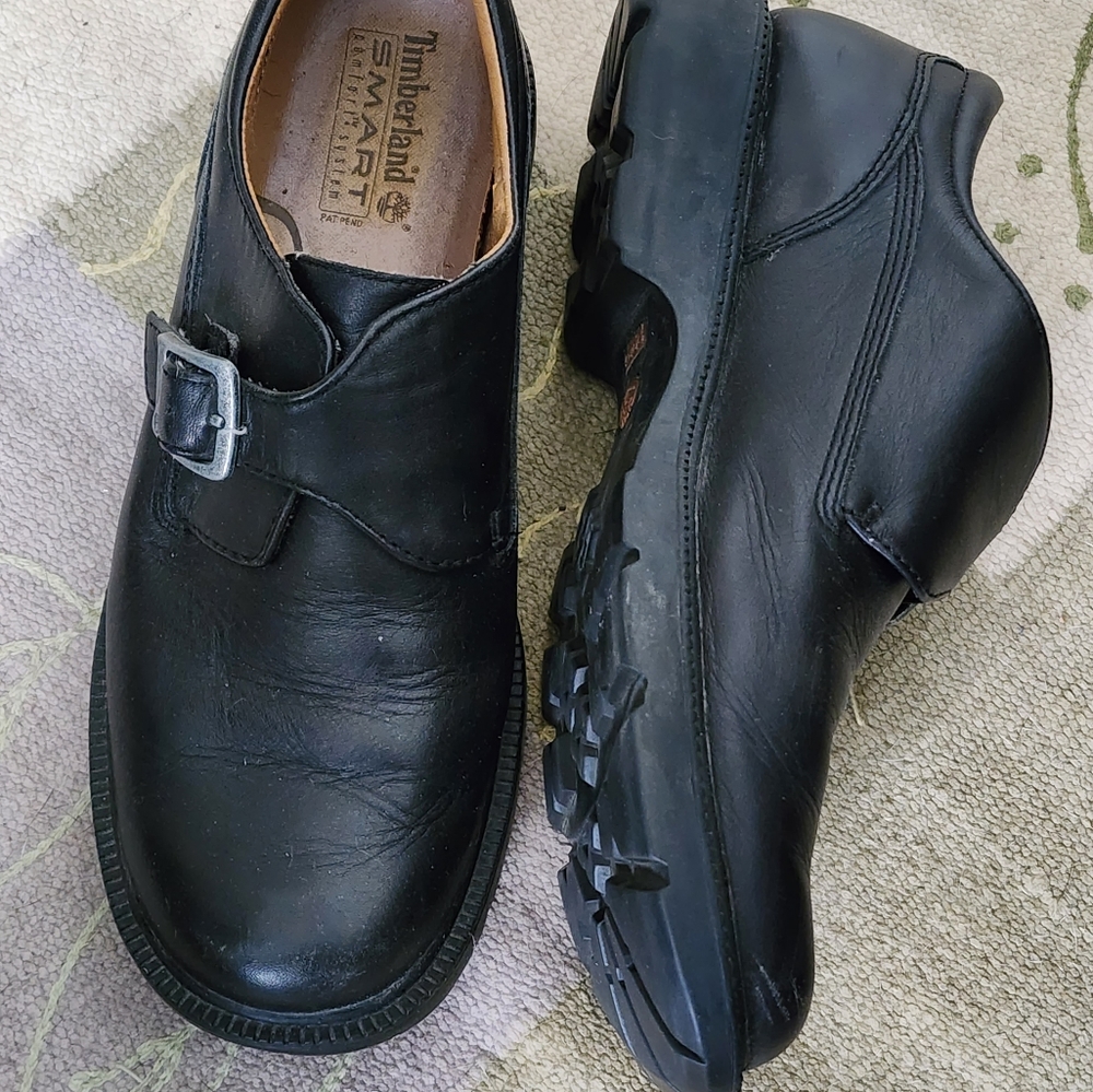 Timberland Smart Comfort Slip On Monk Strap Black Leather Dress Shoes Mens 8.5